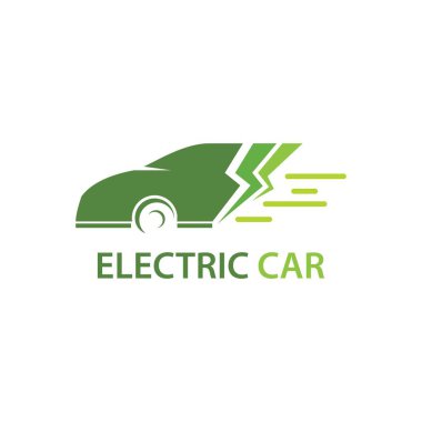 Elektrikli araba yeşil araba hibrit teknoloji logosu tasarımı