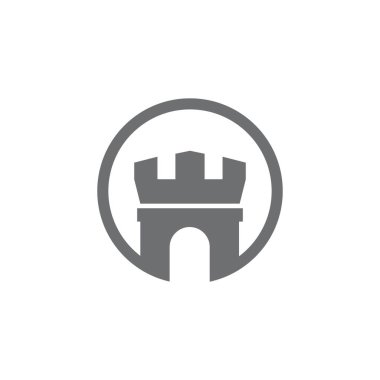 Castle ilüstrasyon logo vektör şablonu