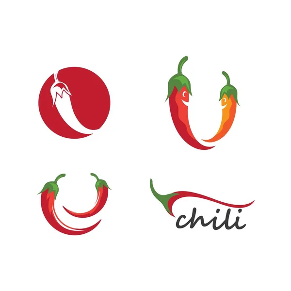 Red Chili Illustration Logo Vektor Vorlage — Stockvektor