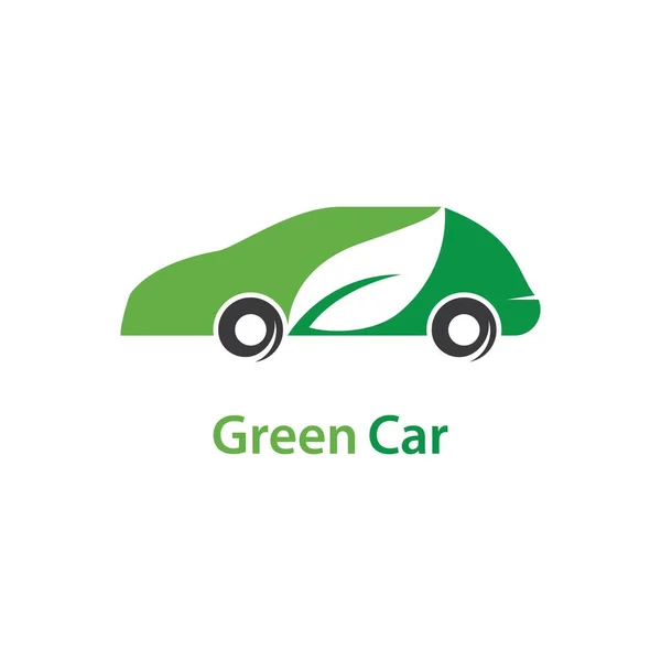 Coche Eléctrico Verde Coche Híbrido Tecnología Logo Diseño — Vector de stock