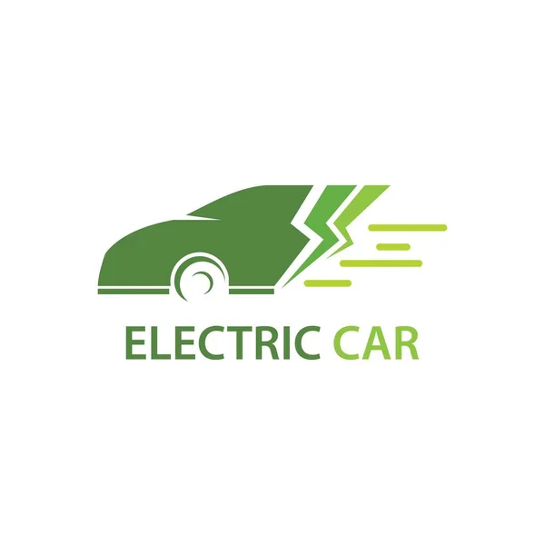 Elektroauto Green Car Hybrid Technologie Logo Design — Stockvektor