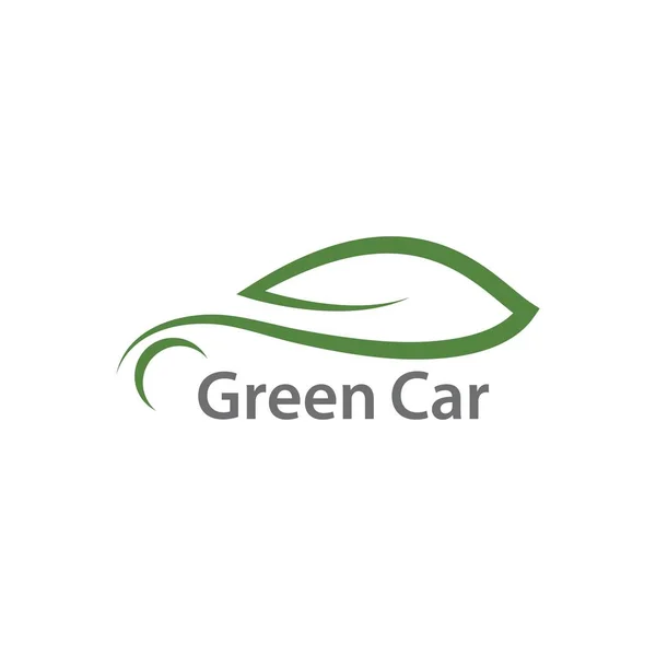 Elektroauto Green Car Hybrid Technologie Logo Design — Stockvektor
