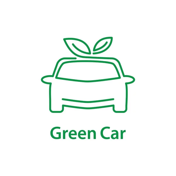 Elektrikli Araba Yeşil Araba Hibrit Teknoloji Logosu Tasarımı — Stok Vektör