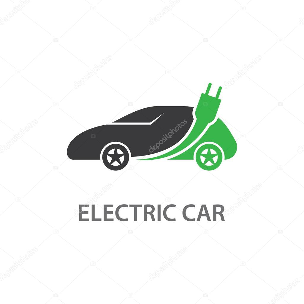 Electric car green car hybrid technology logo design