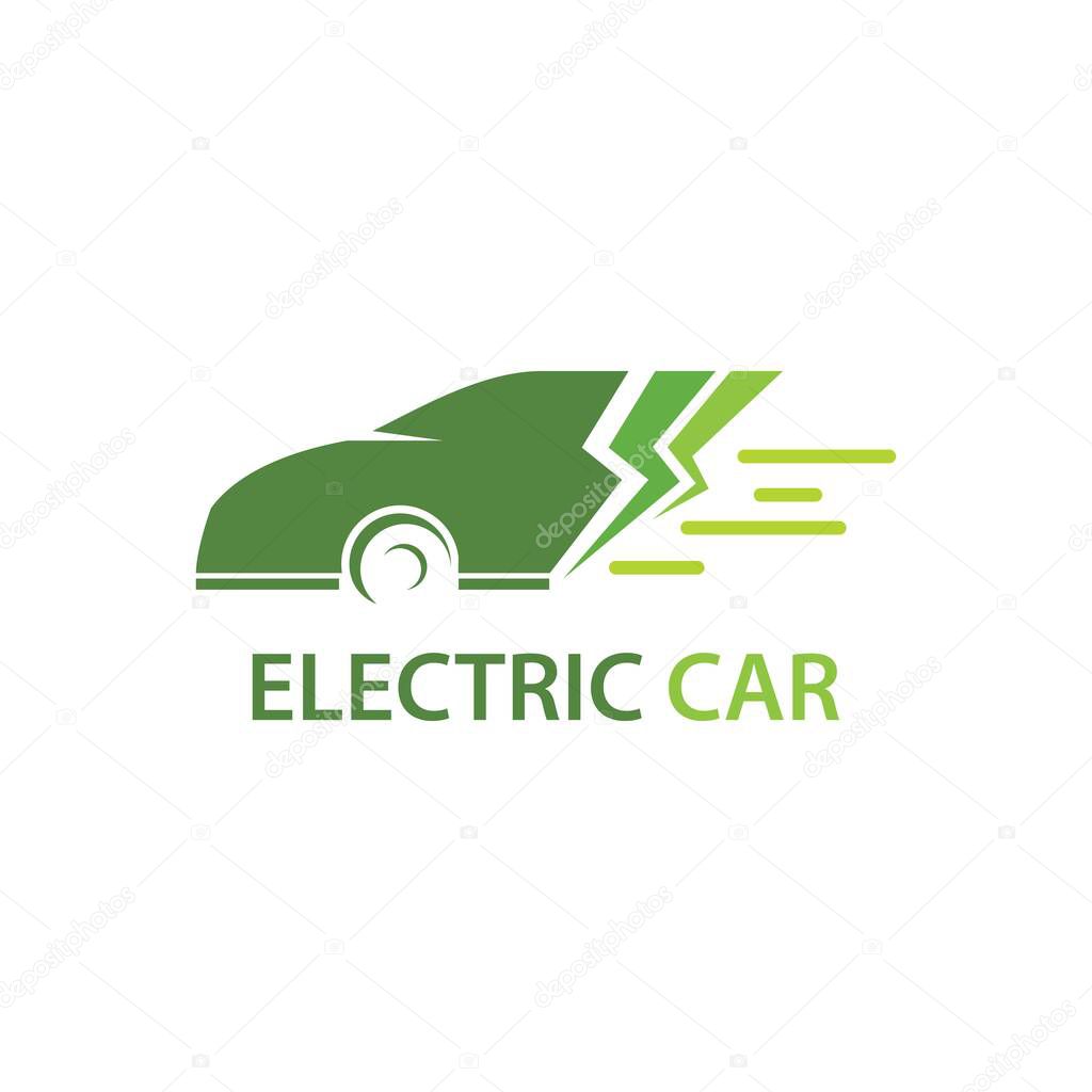 Electric car green car hybrid technology logo design
