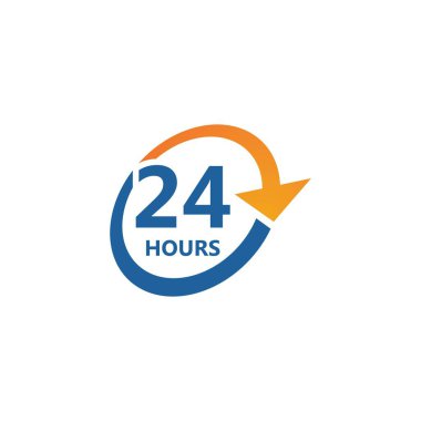 24hr logo ve sembol vektör tasarımı
