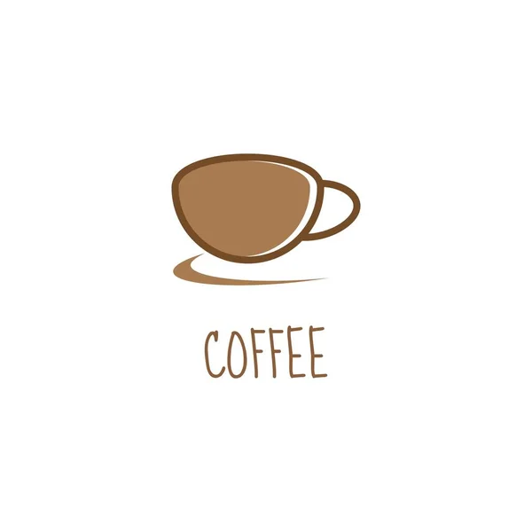 Кофе Логотип Векторный Плоский Дизайн — стоковый вектор