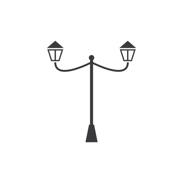 Garden Lamp Icon Flat Design Vector — Stock Vector