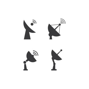 Uydu simgesi çizim vektörü düz tasarım