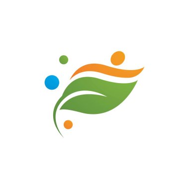 Yeşil yaprak illüstrasyon doğa logosu tasarımı