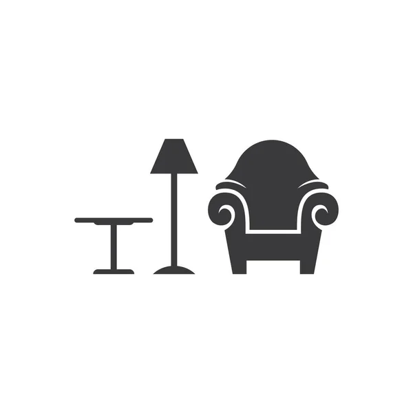 Furniture Icon Vector Flat Design Template — Stock Vector