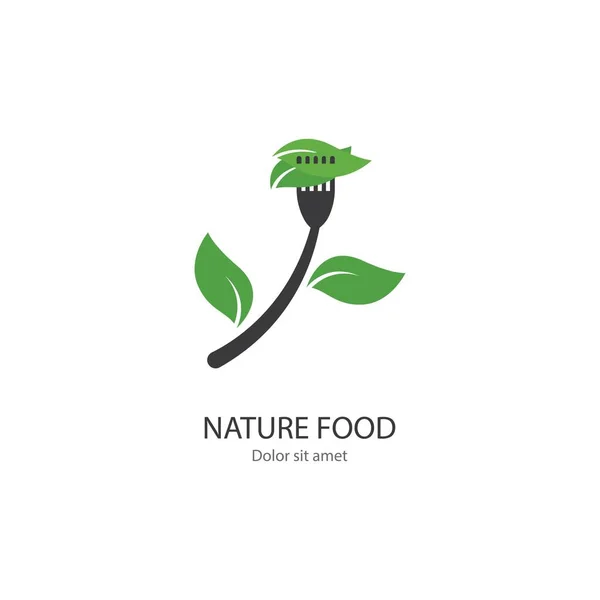 Doğal Gıda Logosu Vektör Tasarımı — Stok Vektör