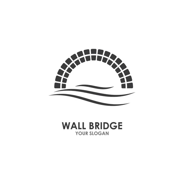 Wall Bridge Logo Ilustracja Wektor Projekt — Wektor stockowy