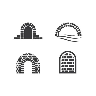Duvar köprüsü logosu illüstrasyon vektör tasarımı