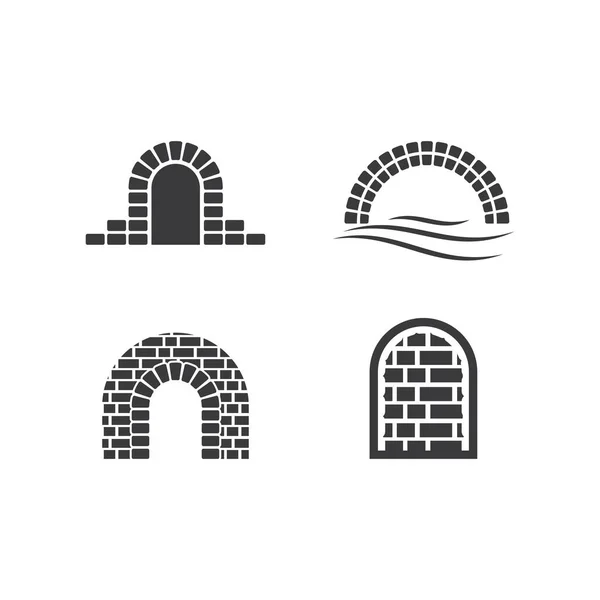 Design Vettoriale Illustrazione Logo Ponte Parete — Vettoriale Stock