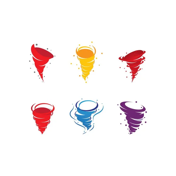 Wind Tornado Logo Vektor Illustration Flaches Design — Stockvektor