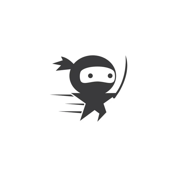 Ninja Illustration Logo Vektorvorlage — Stockvektor