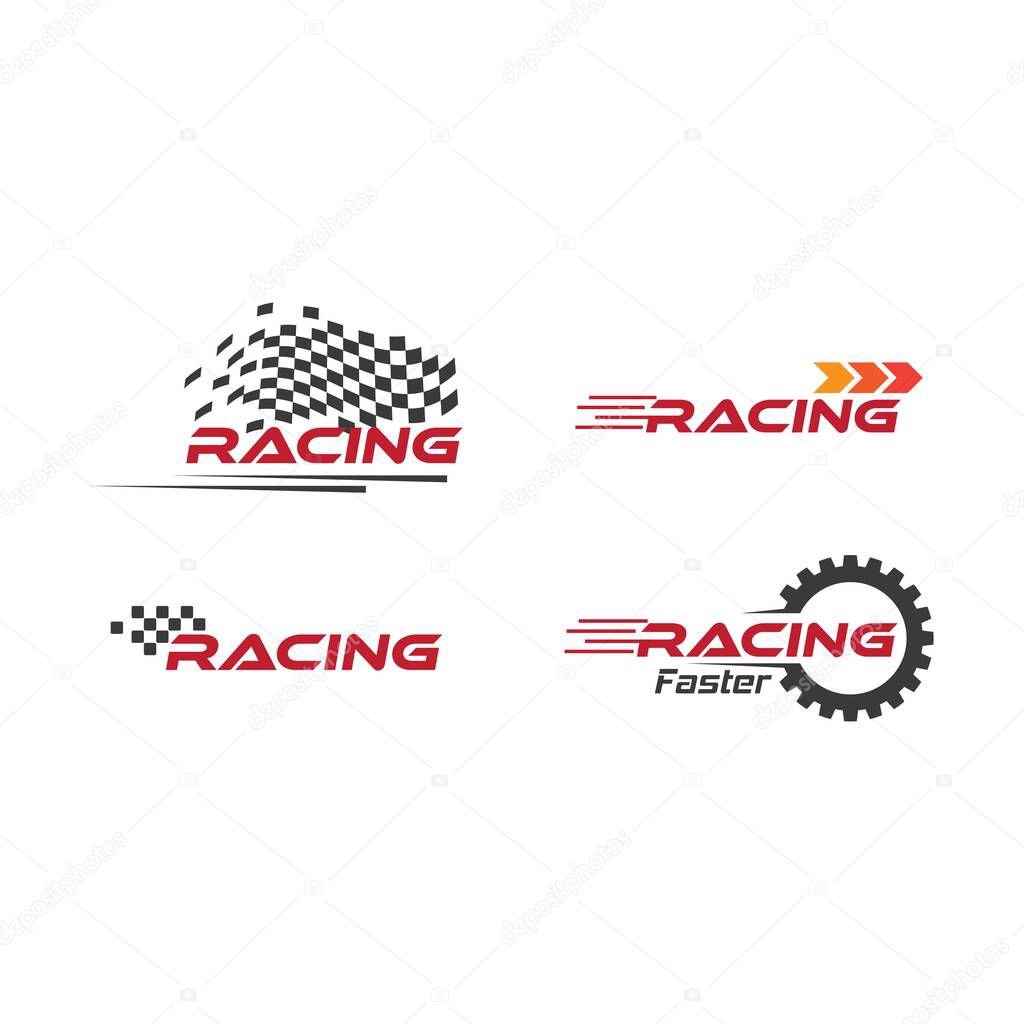 Racing logo set vector template