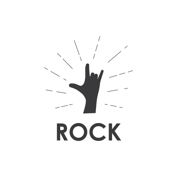 Рок Рука Музика Логотип Векторний Дизайн — стоковий вектор