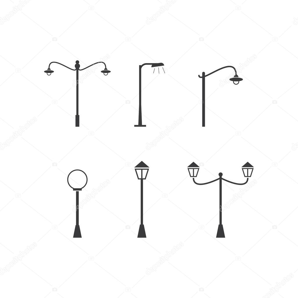 Garden lamp icon flat design vector
