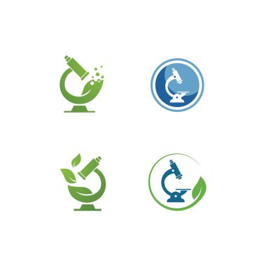 Mikroskop logo vektör tasarım şablonu