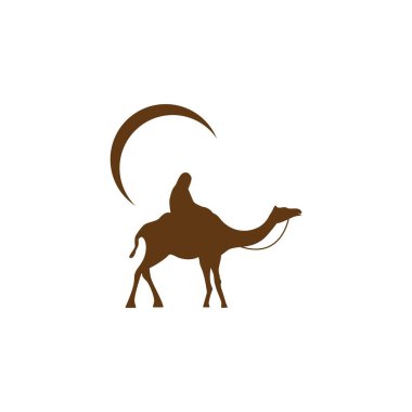 Deve çizimi logo vektör tasarımı