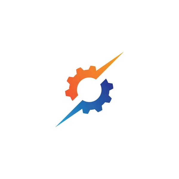 Tecnologia Engrenagem Logotipo Vetor Ilustração Design — Vetor de Stock