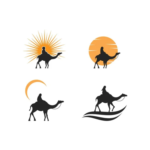 Camel Ilustración Logo Vector Diseño — Vector de stock