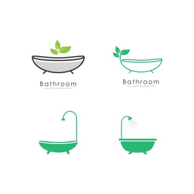 Banyo logosu vektör düz tasarımı