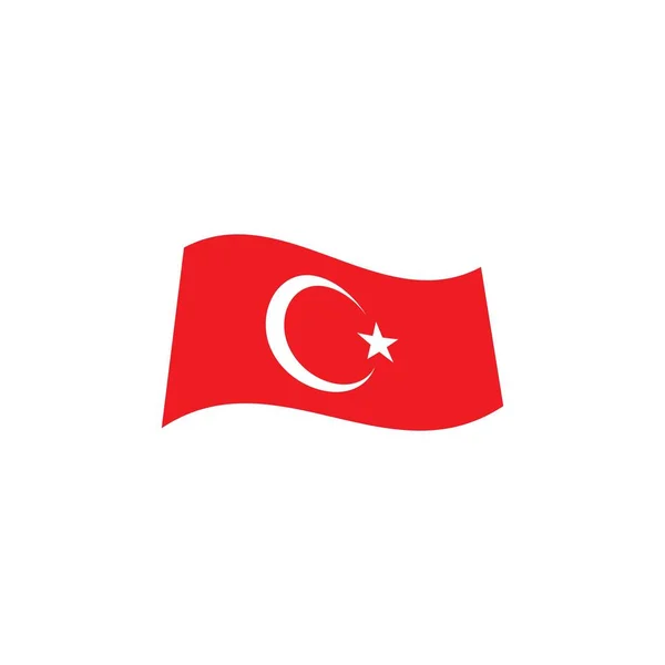 Turkey Flag Symbol Vector Flat Design — Stock Vector