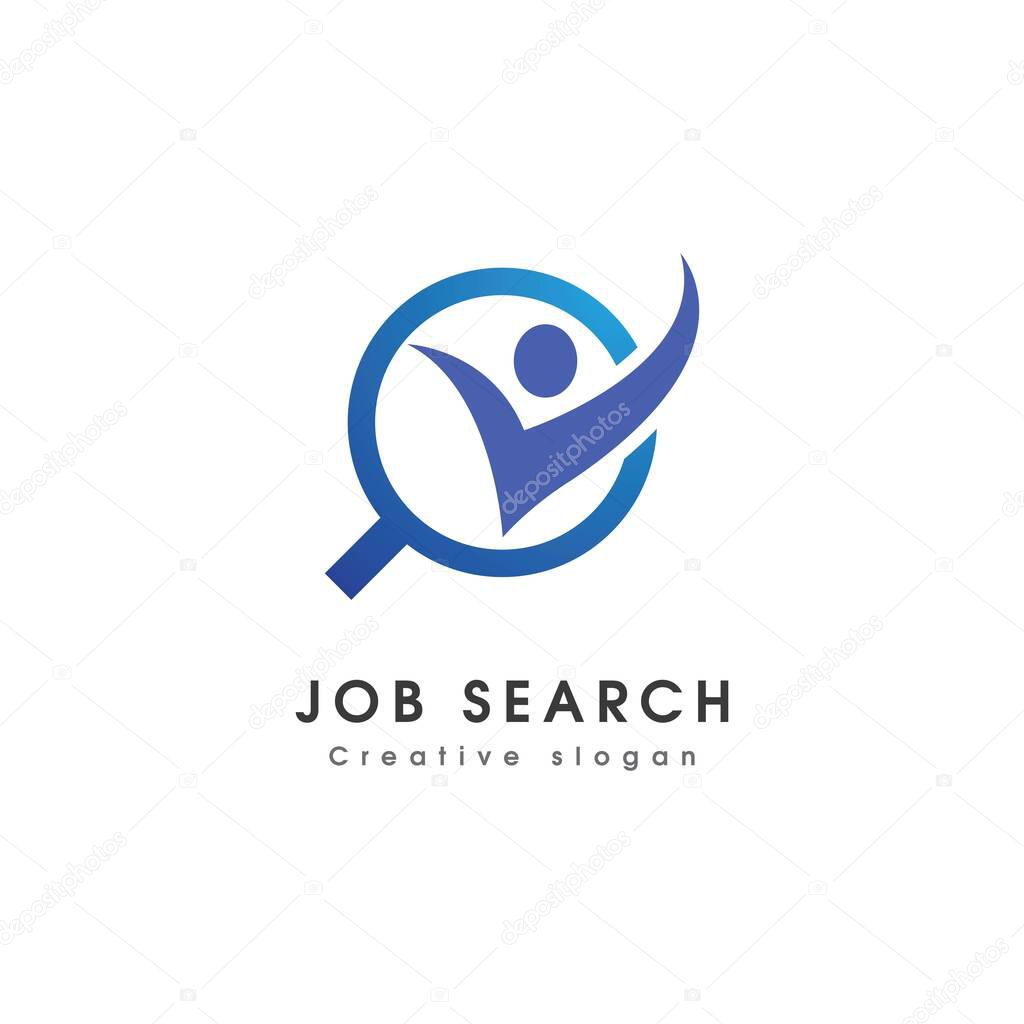 Job search vector flat design template