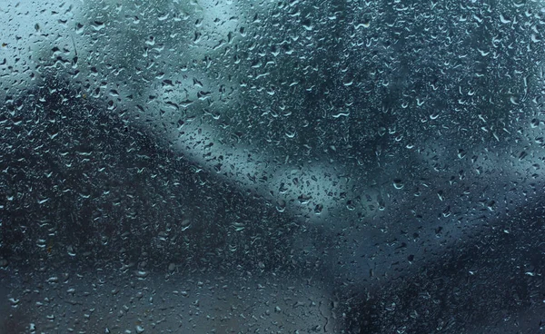 Regnet Droppe Vatten Fönsterglas — Stockfoto
