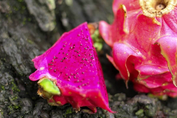 Fresh Red Dragon Fruit Wooden Table — Stock Photo, Image