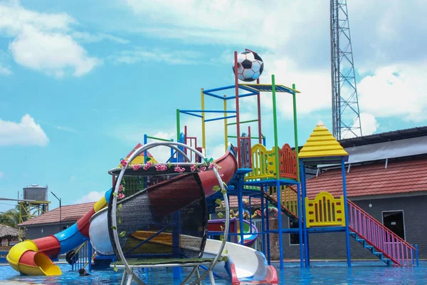 The Water park slide on sunny day