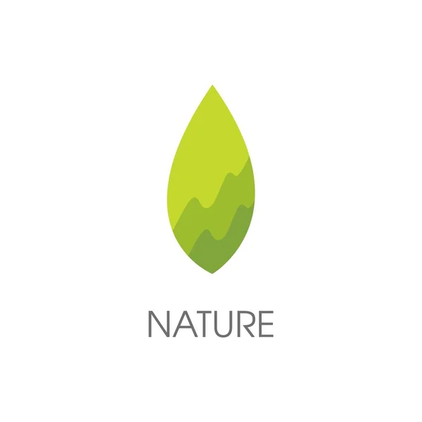 Grünes Blatt Illustration Natur Logo Design — Stockvektor