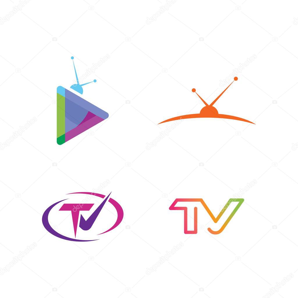 TV logo vector flat design