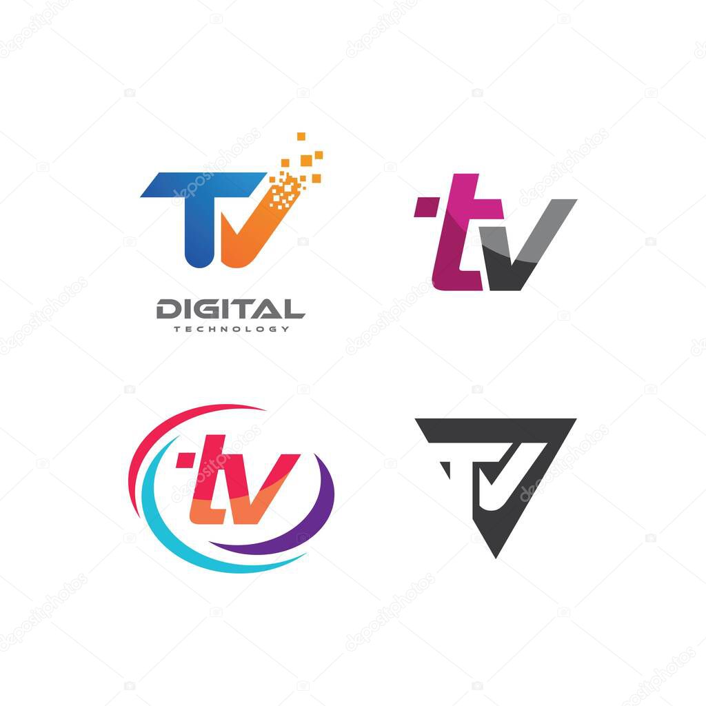 TV logo vector flat design