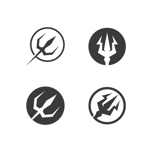 Trident Devil Logo Vector Design — Stock Vector