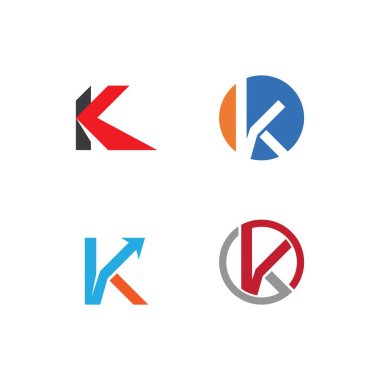 K ilk harfi logo vektör düz tasarımı