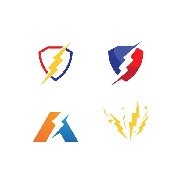Power Lightning Logotipo Vetor Design — Vetor de Stock