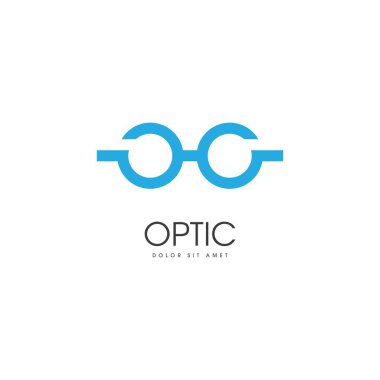 Optik logo vektörü düz tasarım
