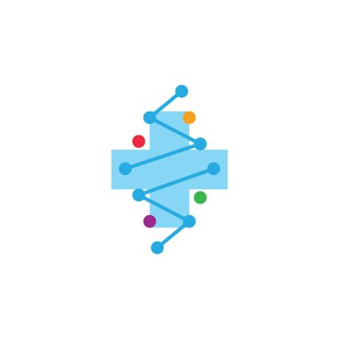 DNA illüstrasyon logo vektör tasarımı