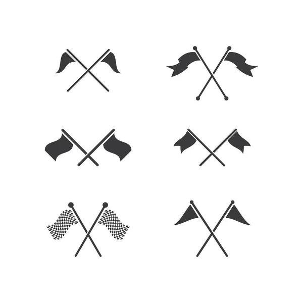 Vlagpictogram Vlakke Ontwerp Vector — Stockvector