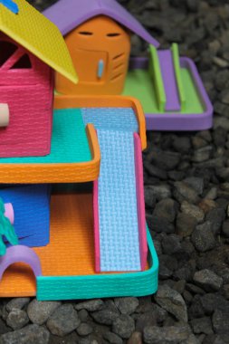 Coloful karton ev minyatür oyuncak 