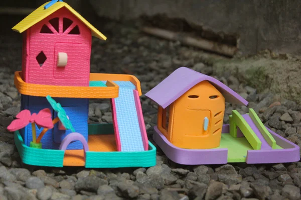 Coloful Cardboard House Miniatur Mainan — Stok Foto