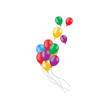 Beyaz arkaplanda gerçekçi balon çizimi