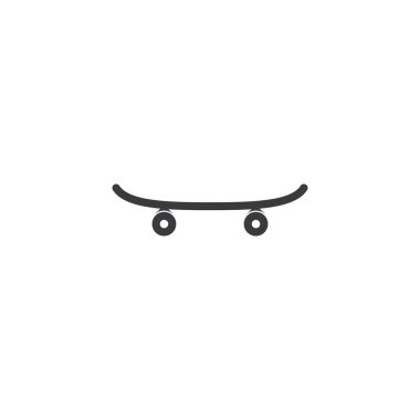 Beyaz arkaplanda izole edilmiş kaykay simgesi