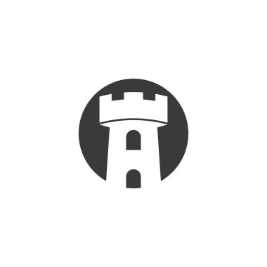 Castle ilüstrasyon logo vektör şablonu 