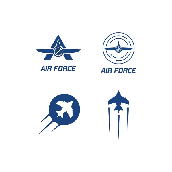 Air Force Plane Military Logo Vector Design — Stock Vector