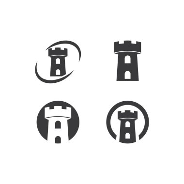 Castle ilüstrasyon logo vektör şablonu 